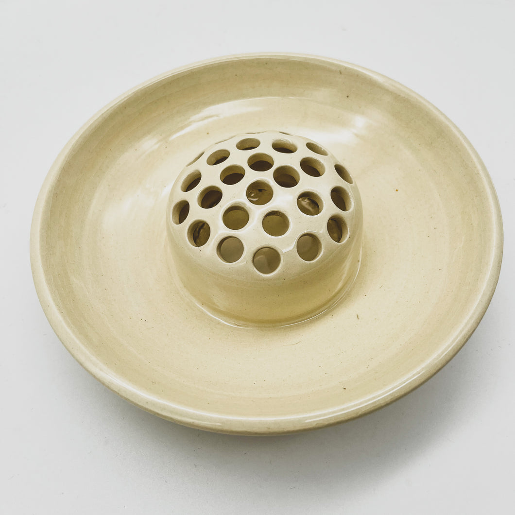 Plate Ceramic Flower Frog Vase